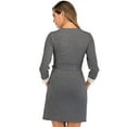 thumbnail image 2 of Bigersell Robes pour Femmes Femmes Robe à Col en V à Manches Courtes Maternité Dentelle Couleur Unie à Empiècements Robes de Mode Robes Décontractées pour Femme Robe Chemise pour Femmes Robes, Style 3444, Gris Foncé TTG, 2 of 3