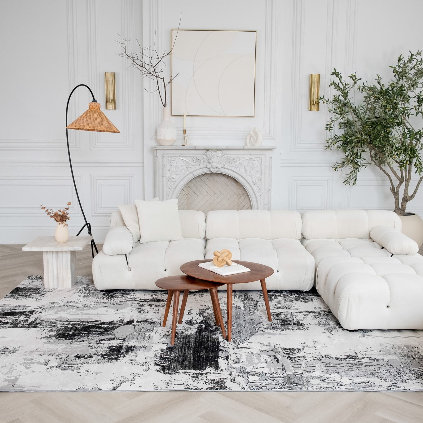 Rug Branch Atlas Classic Indoor Area Rug, Grey Beige, Modern - Living Room, Bedroom, Dining Room, and Kitchen