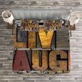 thumbnail image 3 of Ambesonne Live Laugh Love Quilted Bedspread Set 3 Pcs, Values Words, Queen Size, Multicolor, 3 of 3