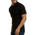 thumbnail image 3 of 2 Pack Men's Polo Shirt Cotton S-3XL Half Button Front Short Sleeve Regular Big & Tall Plain Daily Classic-Fit Casual Top Golf Outdoor Breathable Menswear, 3 of 4