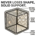 thumbnail image 3 of Square Tissue Box Cover Macrame Boho Handmade Woven Tissue Holder with Solid Iron Frame Open-Bottom Pink, 3 of 9