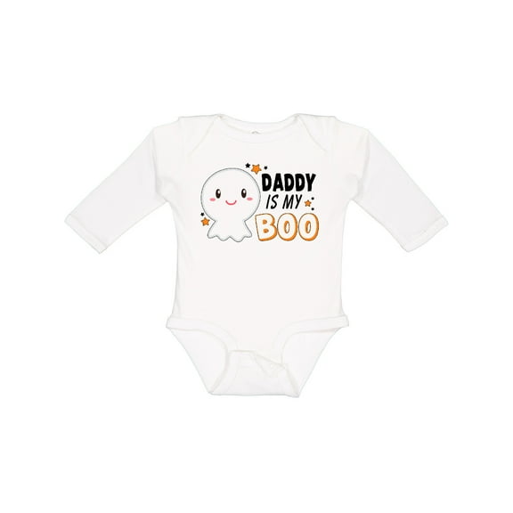 Inktastic Daddy is my Boo with Cute Ghost Boys or Girls Long Sleeve Baby Bodysuit