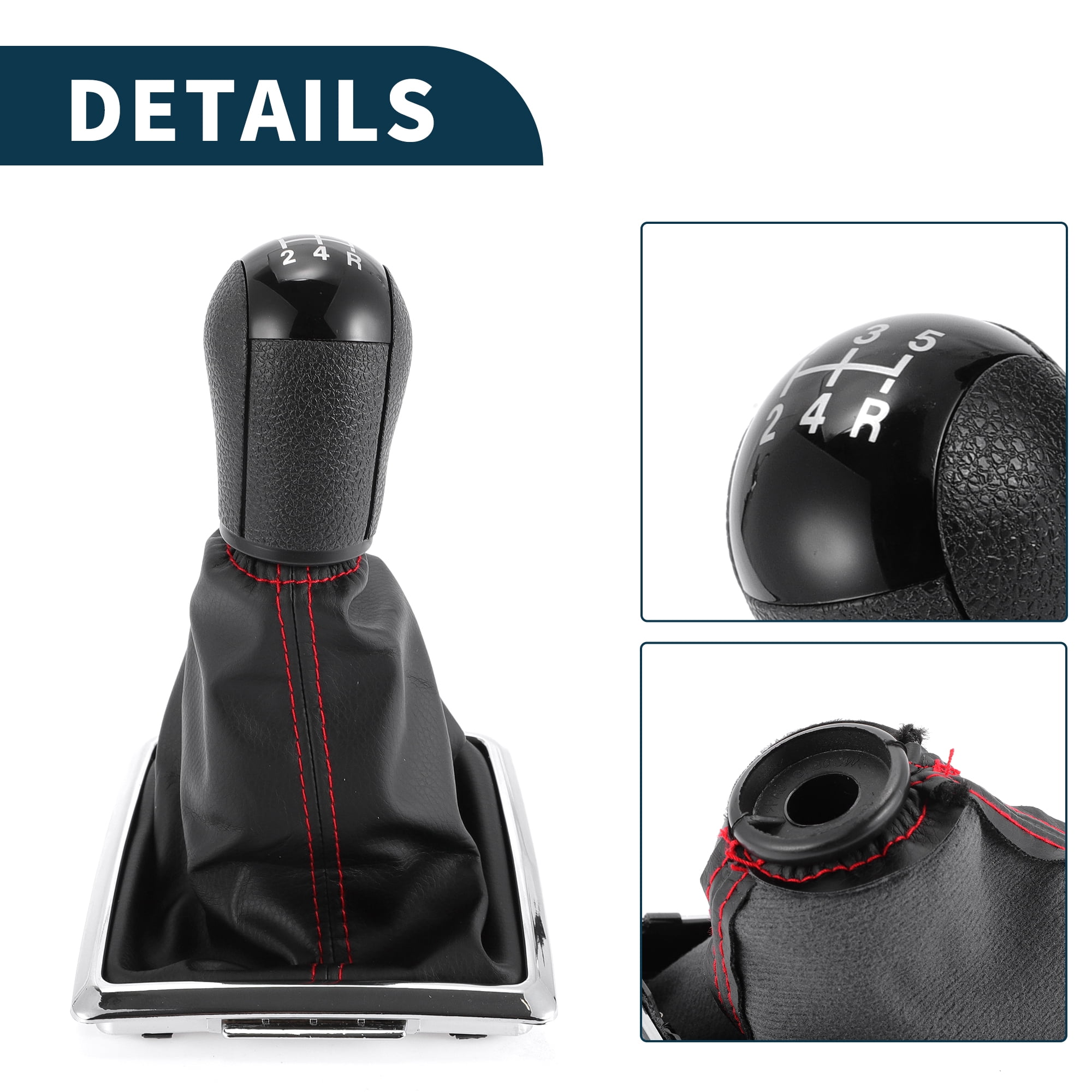 Unique Bargains Gear Shift Knob with Cover 5 Speed Manual Stick Shifter Knob for Ford Focus MK2 2004-2008 Faux Leather