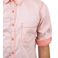 thumbnail image 3 of Ma Croix Mens Roll Up Sleeve Collar Button Down Chambray Striped Short Long Sleeve Casual Shirt, 3 of 3