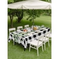 thumbnail image 4 of Outdoor Tablecloths with Umbrella Hole & Zipper, Green Eucalyptus Leaves 60 x102 Inch Rectangle Tablecloths, Black White Plaid Farmhouse Watercolor Waterproof Table Cloth, Patio/Pool Table Covers, 4 of 8