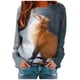 thumbnail image 1 of Sudadera de manga larga con estampado de cuello redondo para mujer Blusa informal Tops Pompotops  gfhjh3244, 1 of 4