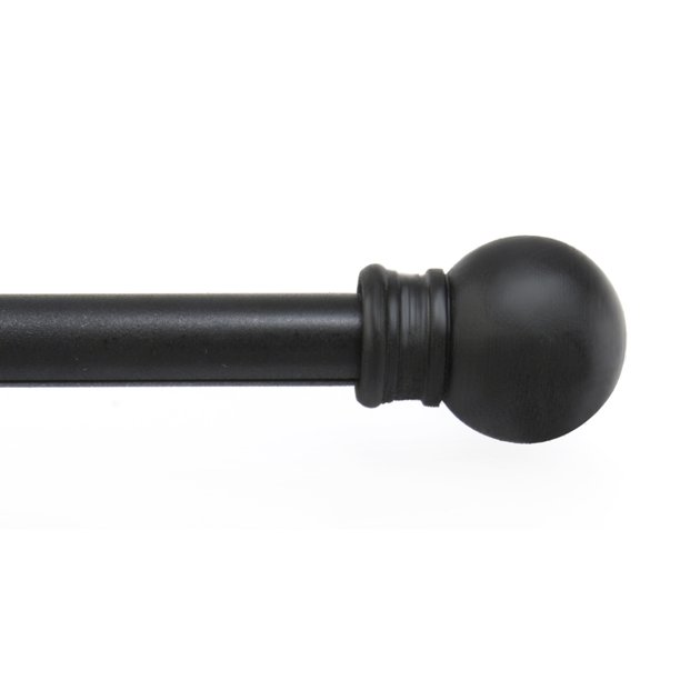 Kenney Cafe Window Curtain Rods, 28 to 48Inch, Black