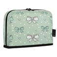 thumbnail image 2 of Standing Pencil Case with Base Large Capacity Stationery Pouch Pen Bag with Zipper for Women Men Green and Mint Bows, 2 of 7