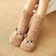 thumbnail image 1 of Calcetines de Fuzzy Multicolor Animal Cozy marrón Hugo Calcetines de lana coral, 1 of 9
