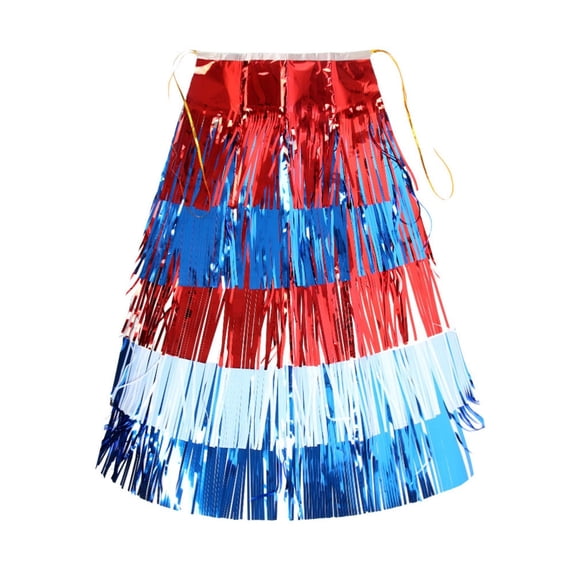 Red, White & Blue Fringe, 35.43" X 29.53' Patriotic Parade Float Decoration For 4Th Of July, Memorial Day, Veterans Day, Events, Doorways, Tables, Ceilings, And More Home Decor