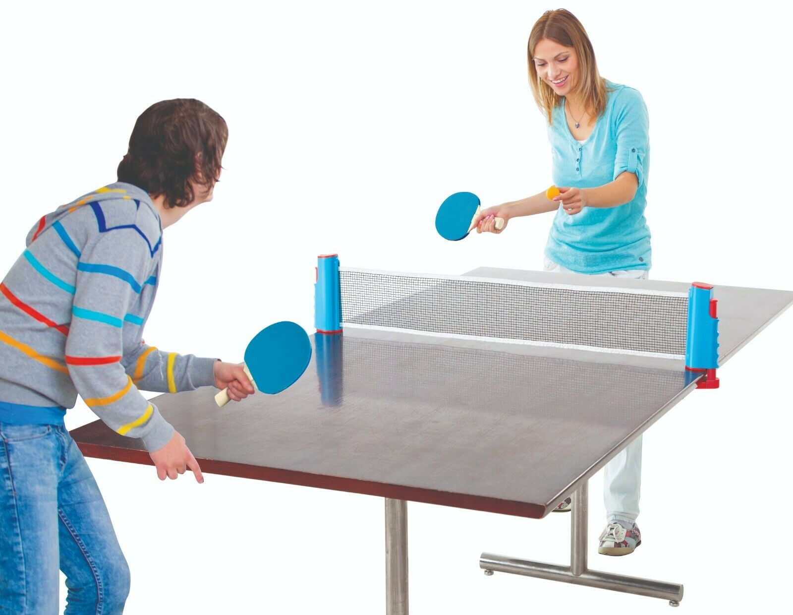 Portable Retractable Adjustable Table Tennis Ping Pong Net Rack Paddle Balls Set