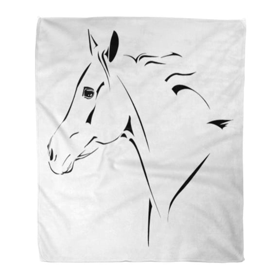 SIDONKU Throw Blanket Warm Cozy Print Flannel Western Horse Cowboy Activity Champion Clip Derby Comfortable Soft for Bed Sofa and Couch 50x60 Inches
