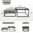 thumbnail image 3 of TY Arts & Culture Modern Waterproof Glass Square Coffee Tea End Table Twin Set of 2 Grey, 3 of 9