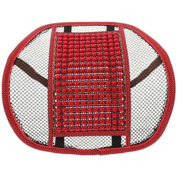 Cojín Lumbar, almohadilla de soporte para la cintura del coche, soporte para la espalda de la silla, almohadilla de cintura reutilizable, cuentas de madera, soporte Lumbar para el coche
