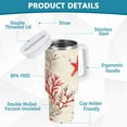 thumbnail image 2 of Yayeee 40oz Double-Wall Insulated Stainless Steel Tumbler with Handle Bottle, Light Red Starfish, 2 of 8