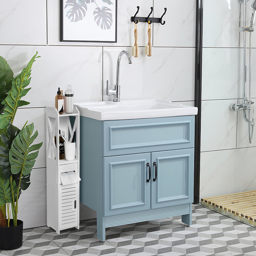 Small Bathroom Corner Cabinet Floor Doors Shelves Thin Toilet Vanity, 1  Unit - Gerbes Super Markets