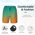 thumbnail image 3 of Sikiie Orange To Teal Gradient1 Print Men's Double Layer Swimming Trunks, Adjustable Waistband and Pockets Sports Swimming Trunks, Beach Swimwear-Large, 3 of 6