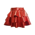 thumbnail image 2 of EnJoCho Girls Ruffle Shiny Skirt Sparkly Flared Pleated Skirts Kids High Waisted Metallic Skater Skirts for Dance Par𝗍y Girls Tulle Skirt, 2 of 3