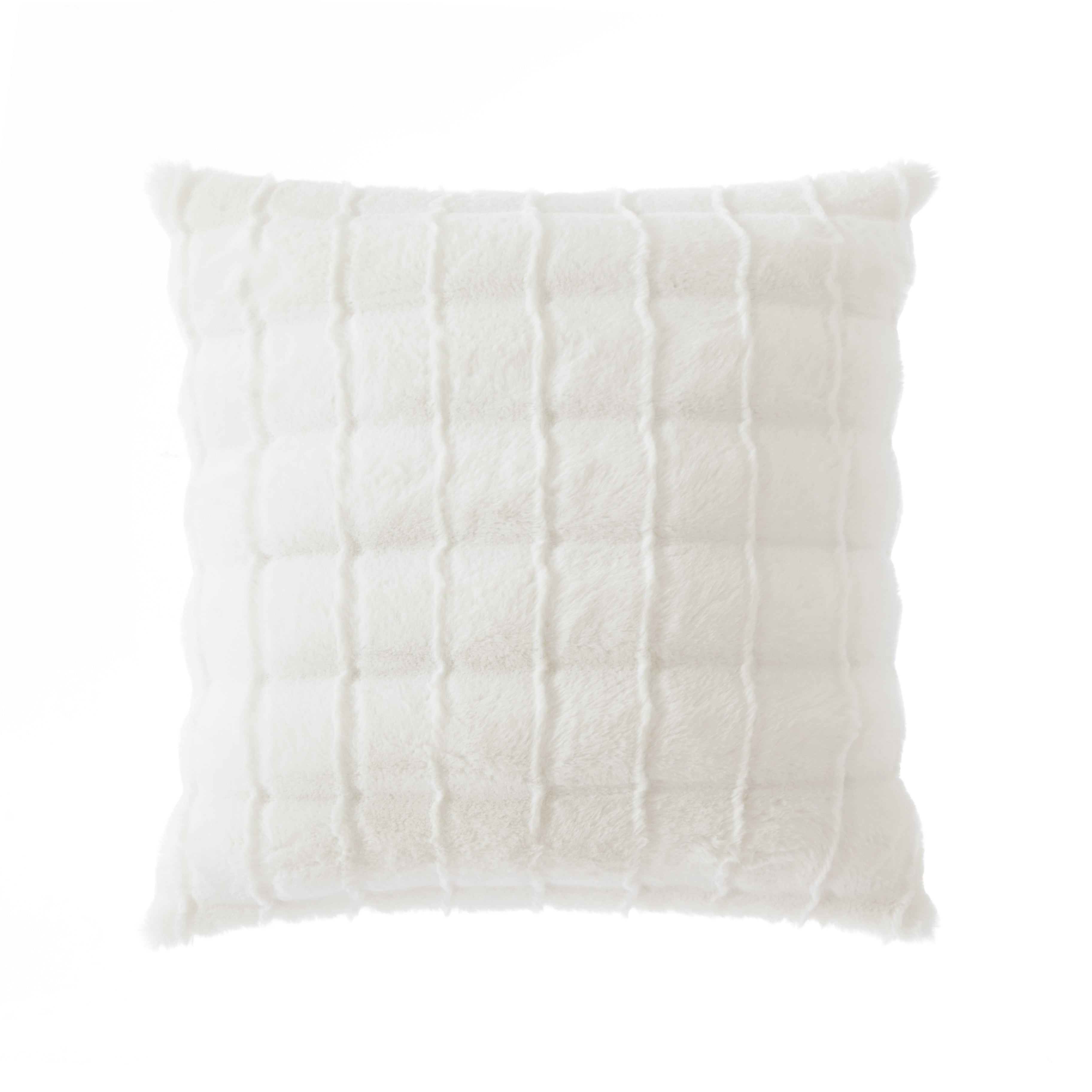 Mainstays Faux Fur 19"x19" Decorative Pillow, Ivory, 1 piece