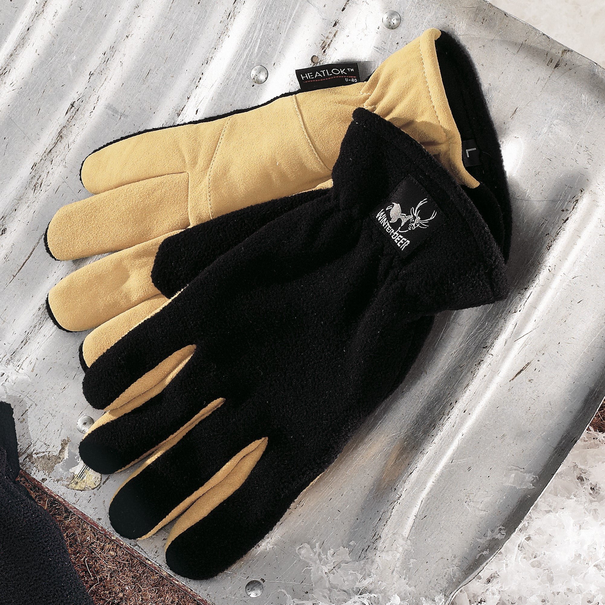 Deerskin Leather HEATLOK INSULATED BLACKHAWK Mechanics Gloves-Black M-2XL 