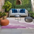 thumbnail image 2 of Pink Coastal Wave Outdoor Rug for Patio/Deck/Porch, Non-Slip Large Area Rug 5 x 7 Ft, Summer Modern Ocean Beach Indoor Outdoor Rugs Washable Area Rugs, Reversible Camping Rug Carpet Runner, 2 of 8