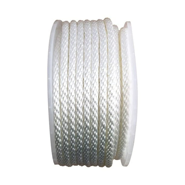 Cuerda de nailon The Lehigh Group, 0,9 cm x 38 m, trenzada, color blanco liso