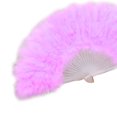 thumbnail image 2 of Redempat Feather Fan Decoration Craft Parties Handheld Ornament Decorative Fans Elegant Dance Performance Accessory Adult Light purple 1Set, 2 of 6