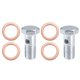 thumbnail image 1 of Tornillos huecos universales para motocicleta M12x1,5 de 32 mm de longitud con juego de arandelas, tornillos huecos de freno, rosca métrica, tono plateado, paquete de 6, 1 of 1