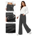 thumbnail image 5 of Sundazz Women's Stretchy Wide Leg Jeans Elastic Waist Knit Denim Pants with Seamed Front, 5 of 7