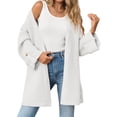 thumbnail image 2 of Open Front Women Long Sleeved Oversized Knit Slouchy Casual Loose Cardigan Coat, 2 of 5