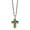 White/Green, variant on Stainless Steel Polished Printed Green Camo Under Rubber Cross Necklace; 22 inch; for Adults and Teens; for Women and Men