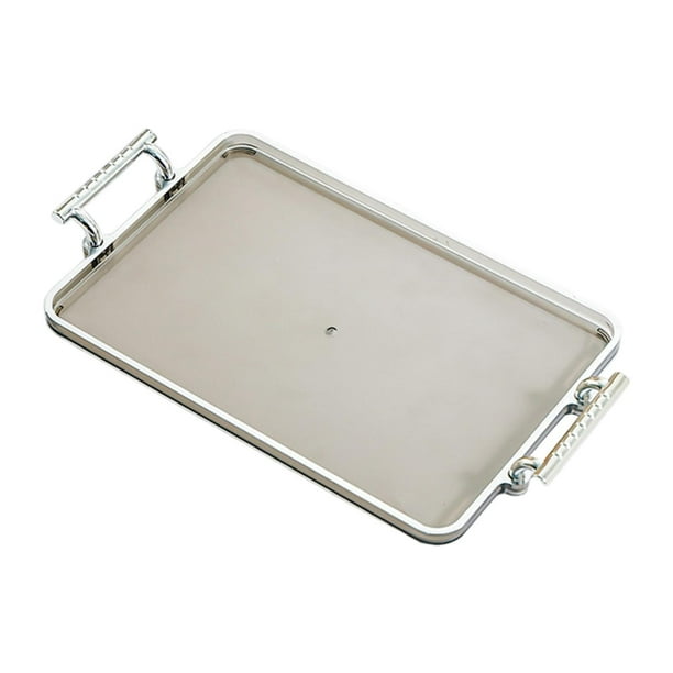 Bandeja para servir, bandeja para guardar joyas, bandeja rectangular moderna para tocador, bandeja para té y frutas. gris