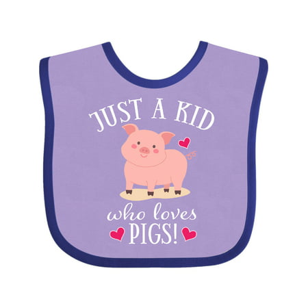 

Inktastic Just a Kid Who Loves Pigs Gift Baby Boy or Baby Girl Bib