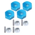 thumbnail image 4 of 4pcs Hex Combiners Aluminum Alloy Blue RC Splined Wheel Hubs with Anti Slip Nuts Pins for Remote Control Car Upgrade,, 4 of 5