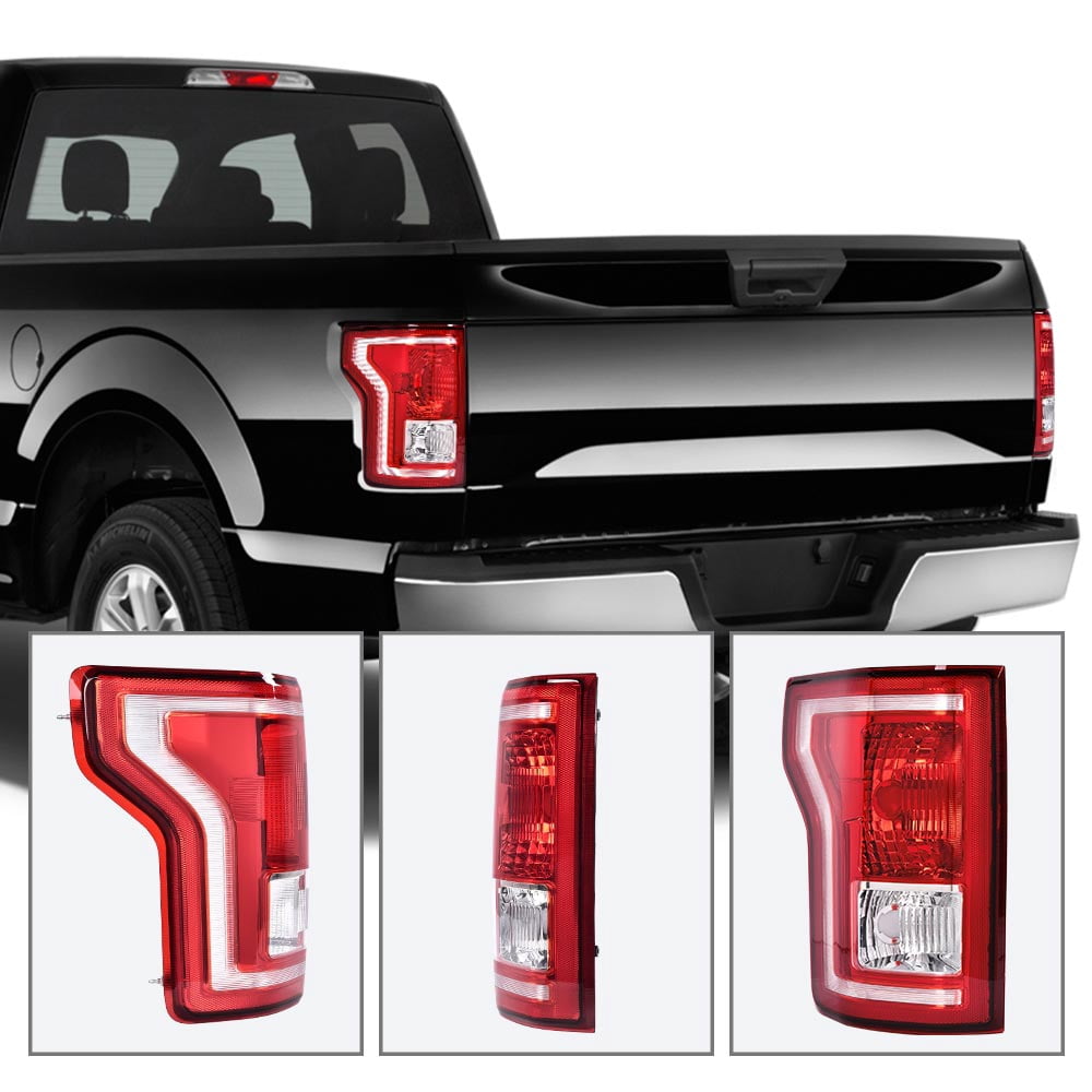 PIT66 Halogen Tail Light Brake Lamp Red Left Driver Side Fit for 2016-2017 Ford F150 SSV/2015-2017 Ford F150
