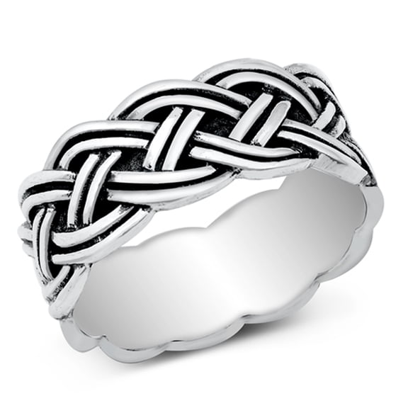 Double Celtic Braid Ring .925 Sterling Silver Band Jewelry Female Male Unisex Size 10