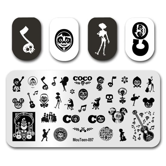 Estampado de uñas MouTeen148 Cabeza de gran tamaño de dibujos animados Disney Nail Plates Stamp King Juego de manicura para estampado de uñas Dengxun unisex