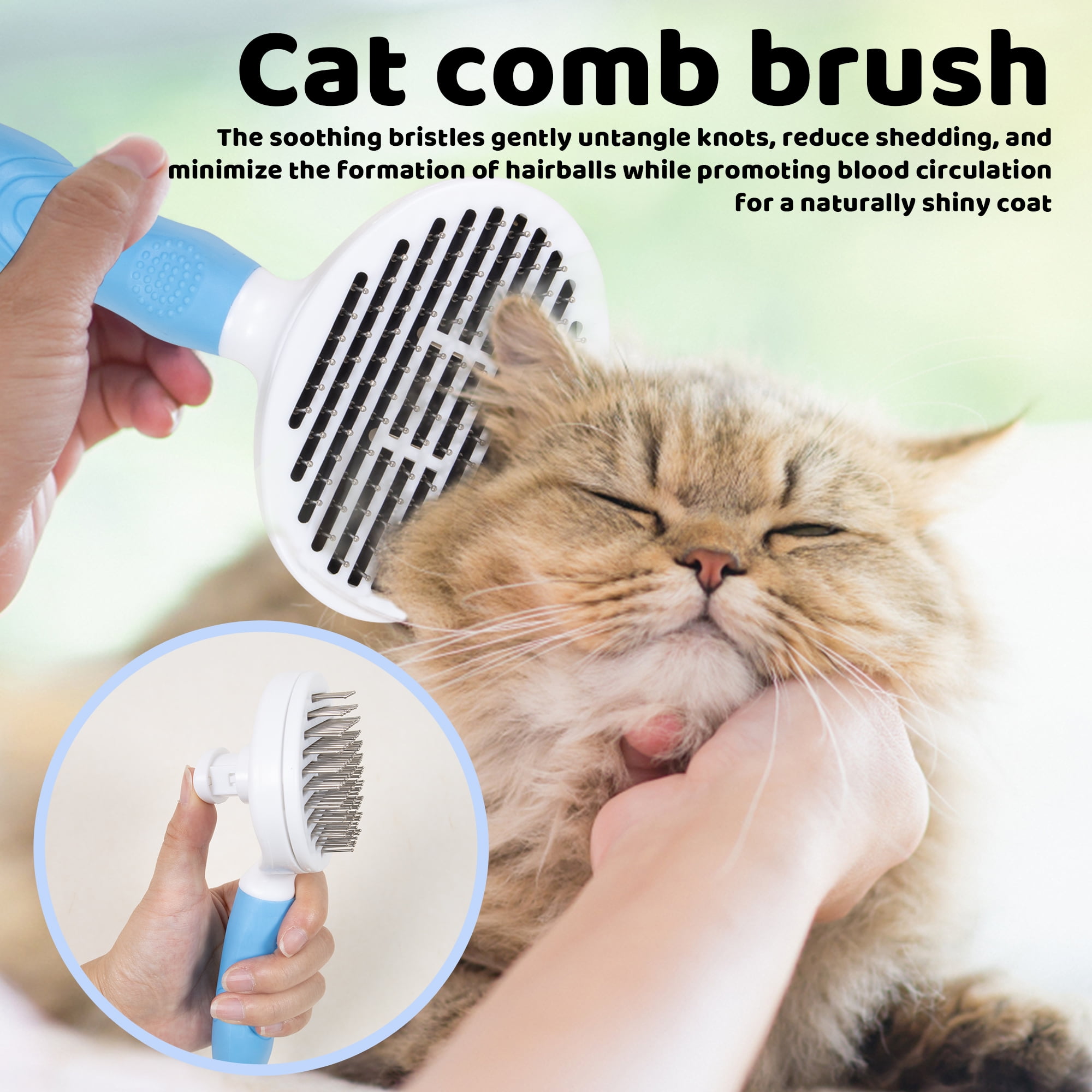 PAWSITIVE JOY Cat Grooming Supplies & Accessories: Complete Self Grooming Kit with Softer Scratcher, Rubbing Corner, Massager & Cat/dog brush, & Self-Cleaning Deshedding Brush - Cat Owner Must Haves!