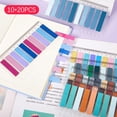 thumbnail image 2 of Notas de índice transparentes, papel de oficina, material escolar, papelería, rectangular pequeña tira adhesiva fluorescente, 10x20 piezas, 2 of 4