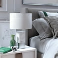 thumbnail image 2 of Evelyn&Zoe Lena 21.5" Tall Table Lamp with Fabric shade in Marble/Polished Nickel/White, 2 of 9
