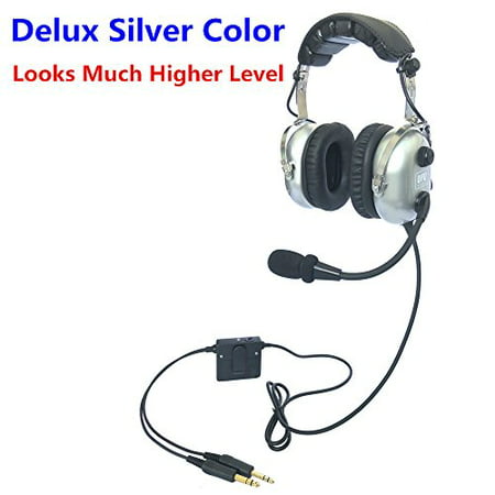 UFQ A28 Delux Silver Color Great ANR Aviation Headset Active Noise Reduction-Compare with Rugged Air RA950 BUT UFQ A28 with