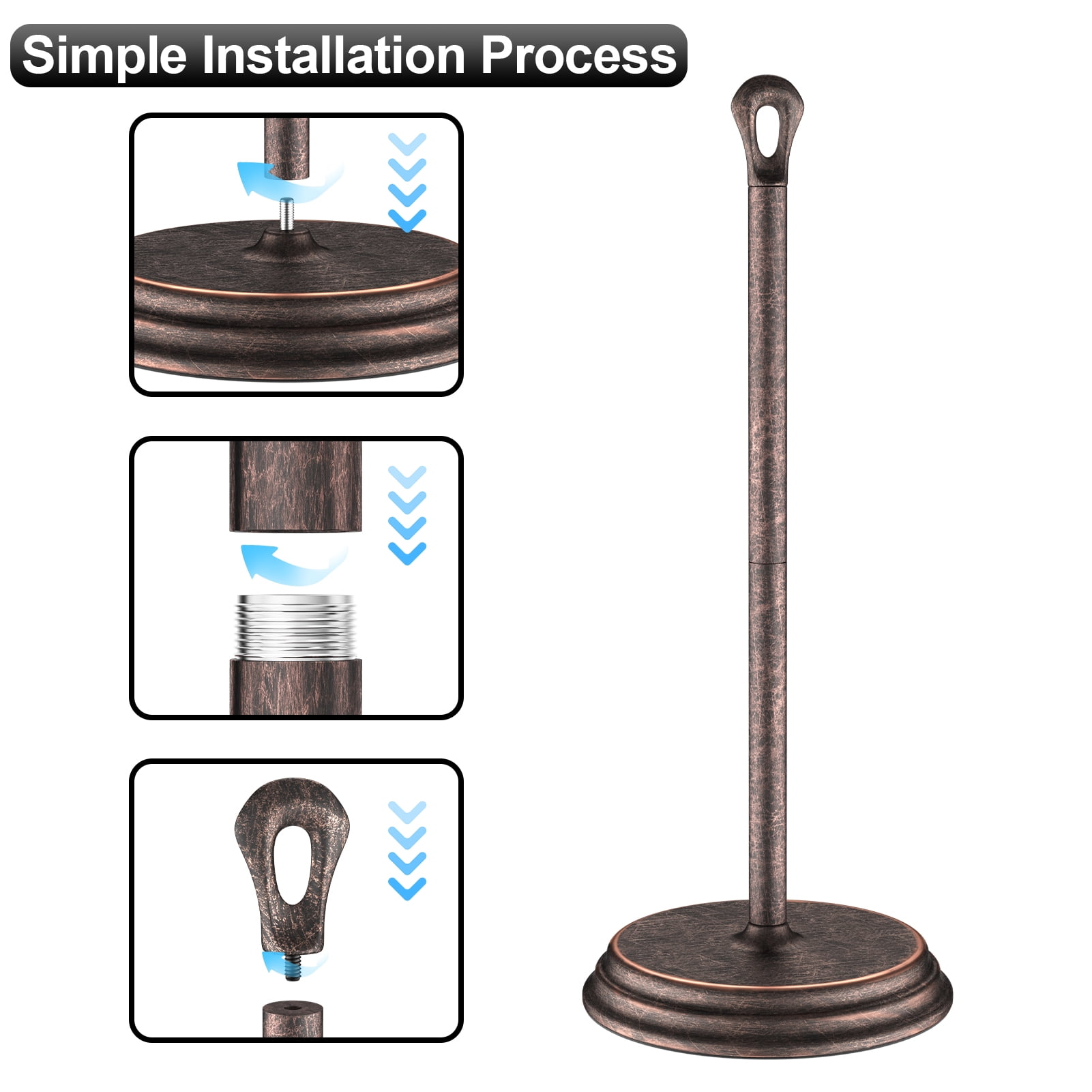 KASUNTO Freestanding Metal Toilet Paper Holder with Rustproof Finish (Oil Rubbed Bronze)
