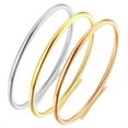 thumbnail image 2 of HIJONES Unisex Stainless Steel Round Thin Stacked Bracelet Solid Plain Polished Bangle Love Gift Rose Gold (W-3MM, D-26in), 2 of 4