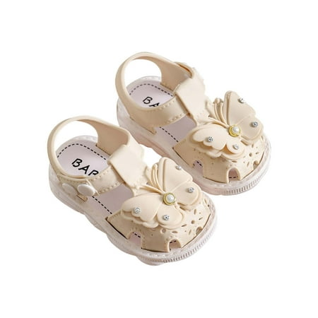 

Honeeladyy Clearance under 5$ Toddler Baby Girls Bow Closed Toe Sandals Soft Sole Princess Shoes Sandals Flat Shoes Summer Sandals(Toddler/Little Kid) Beige