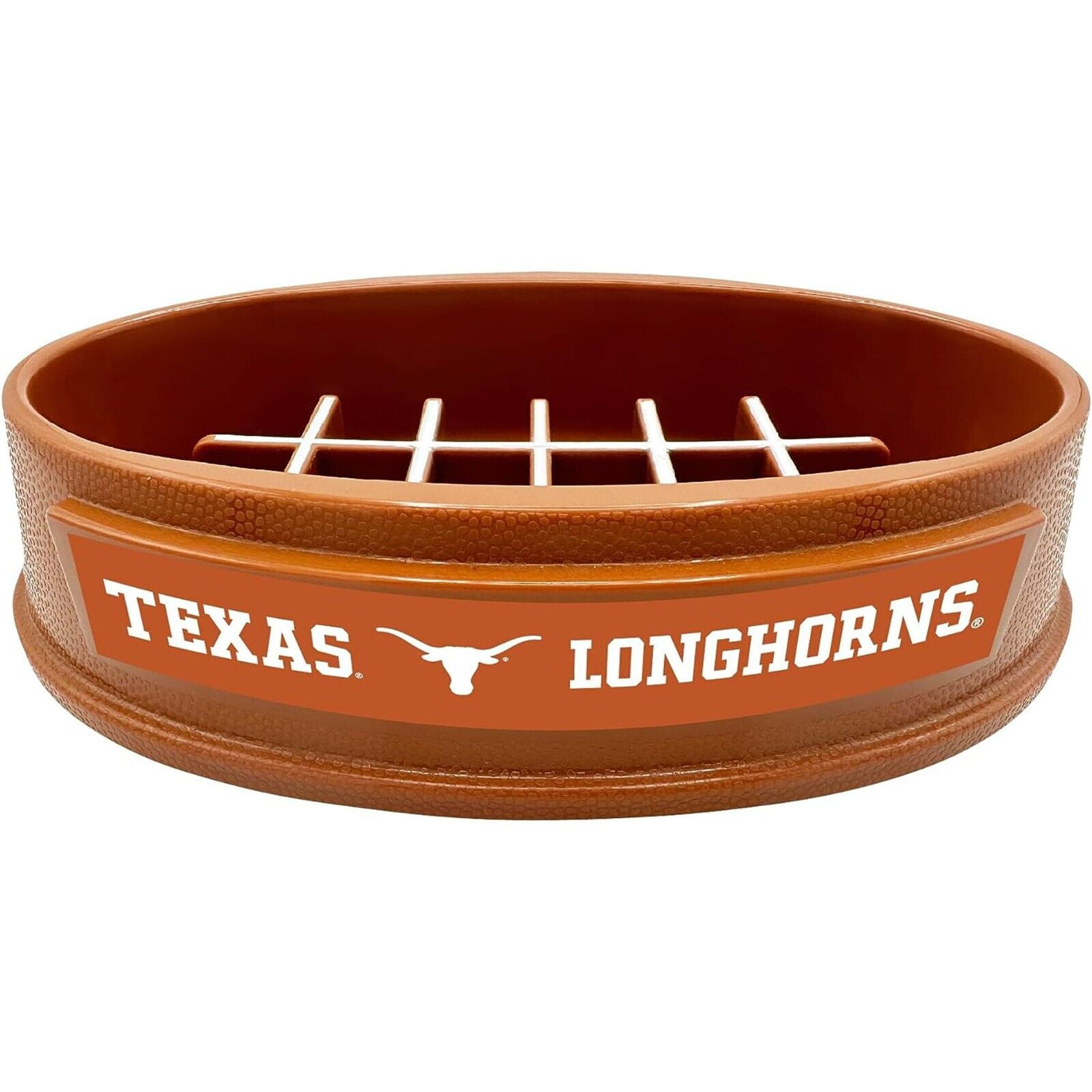 Pets First NCAA Texas Longhorns Super-Bowl Slow Feeder Bowl for Dogs and Cats with Non-Slip Mat