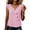ZA-Pink-tank tops for women, variant on Womens Gingham Tops V Neck Ruffle Cap Sleeve Top for Women with Button Plaid Loose Casual Blouse for Summer Travel
