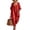 50#Red, variant on Jumpsuit for Women - V Neck Jumpsuit Casual Summer Loose Fit Long Pants with Pockets Green 2XL