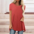 thumbnail image 2 of KyCheLot Loose Shirt for Women Tunic Tops Short Sleeve Crew Neck Split Hem Pullover T-Shirt, 2 of 4