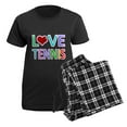 thumbnail image 5 of CafePress - Love TENNIS Women's Dark Pajamas - Women's Short Sleeve Print T-Shirt and Pants Dark Cotton Pajama Set, 5 of 7