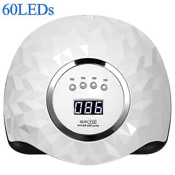 248W UV LED Nail Lamp, with 60 LED Beads, Faster Curing Lamp LED Nail Dryer with 4 Timers white, nail lamp